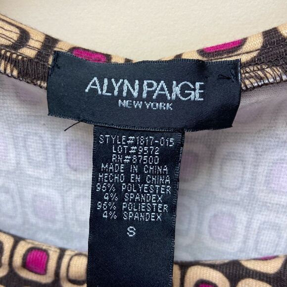 Alyn Paige Boat Neck Sleeveless A-line Dress Size S Geometric Multicolor - Picture 5 of 7